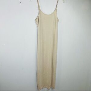 A New Day Size Small Tan Midi Micro Ribbed Slip Dress VV14